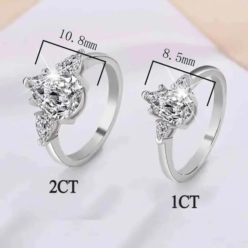 Pear Moissanite Rings for Women Original - USMJ0246 AliExpress-Dropship