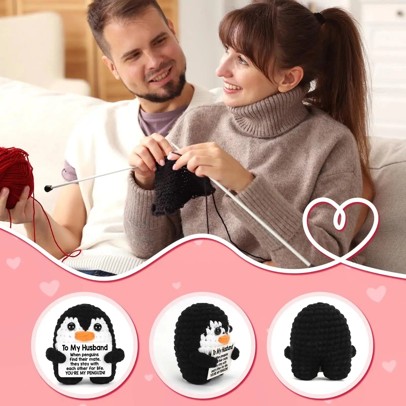 To My Love Handmade Crochet Penguin Valentine's Day - USMGD0207 AliExpress-Dropship