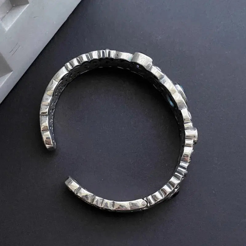 Thai Silver Shiny Crystal Female Bangle Promotion Jewelry - USMJ0261 AliExpress-Dropship