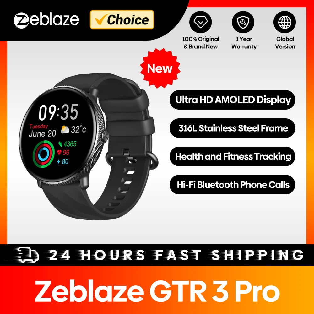 Zeblaze GTR 3 Pro AMOLED Smart Watch - ON SALE 5% Discount - USMW0289