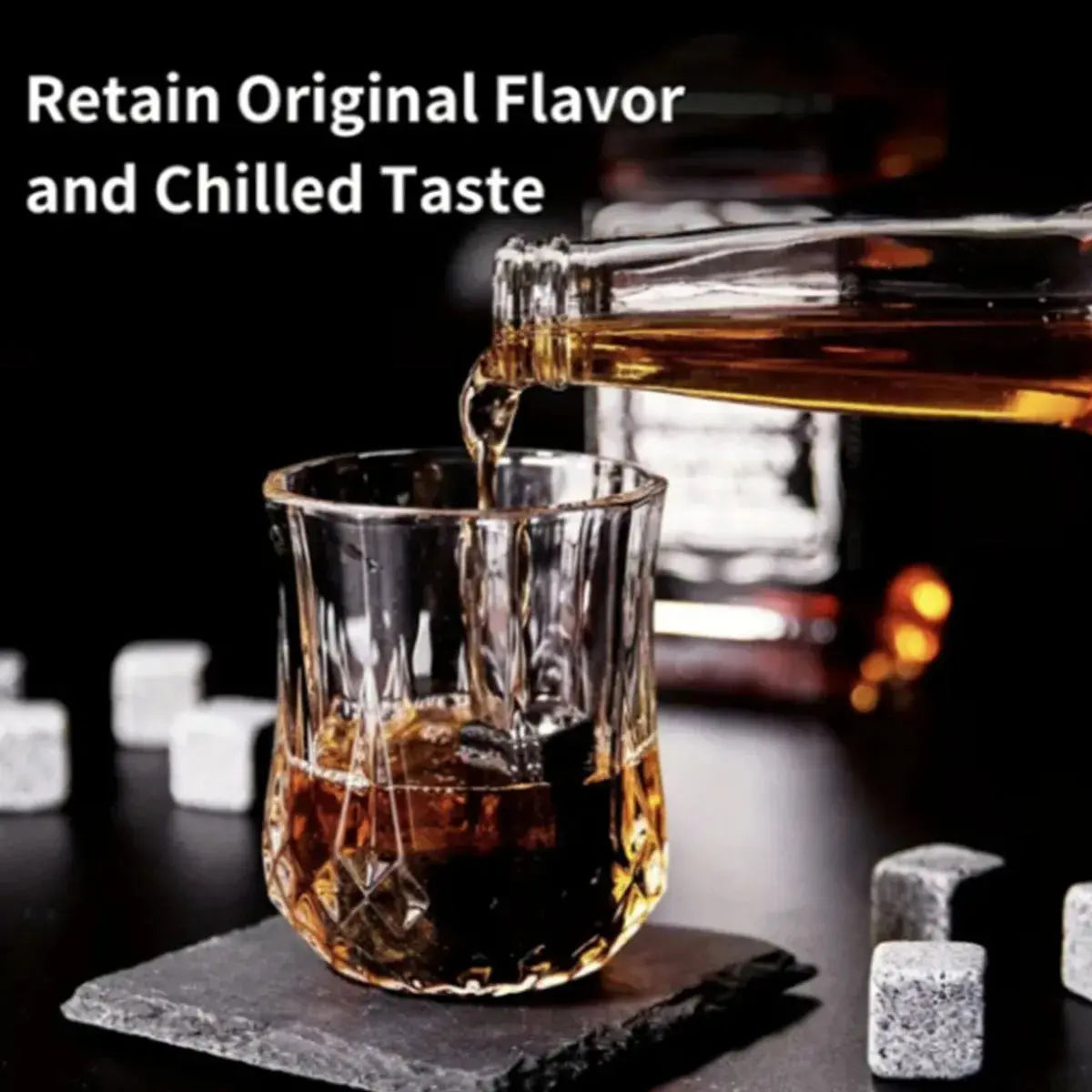 Whiskey Stones Glasses Set Granite Ice Cube For Whisky - USMGD0211 AliExpress-Dropship