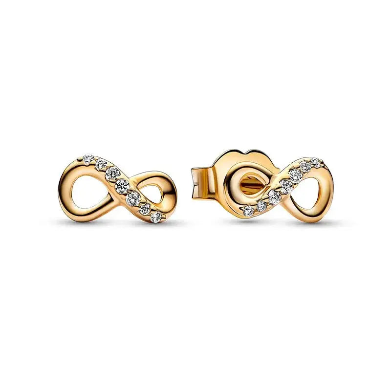 Party Gifts 925 Sterling Silver Gold Color Sparkling Round Heart Earrings - USMJ0200 AliExpress-Dropship