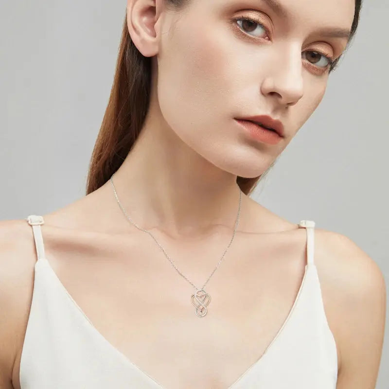 IOGOU D Moissanite Heart Infinity Pendant Necklace - USMJ0255 AliExpress-Dropship