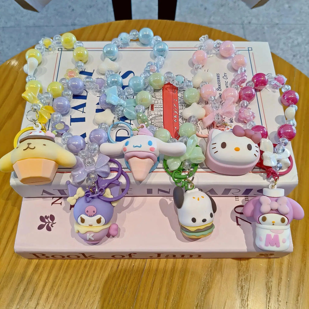 Sanrio Beaded Keychain Hello Kitty Cinnamoroll Kuromi Cute Cartoon Pendant -  USMJ0220 AliExpress-Dropship