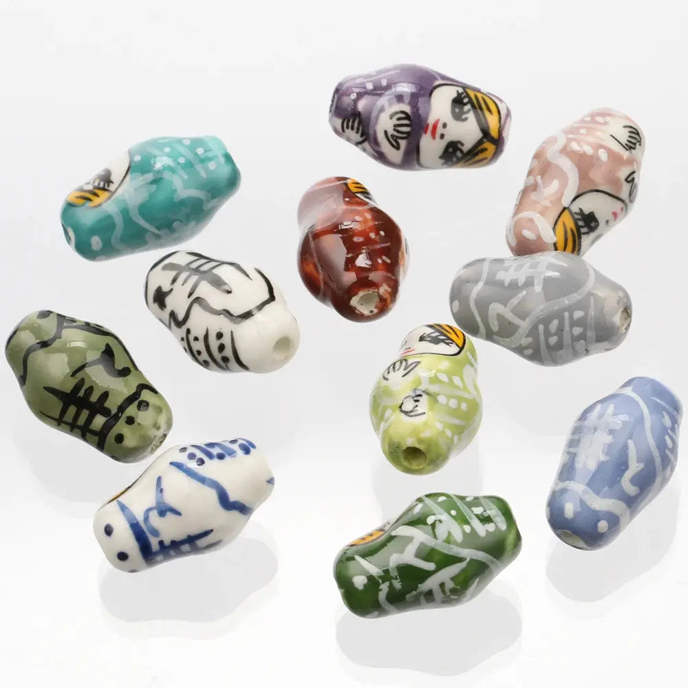 Doll Shape Patterns Ceramic Porcelain Loose Crafts Beads - USMJ0260 AliExpress-Dropship