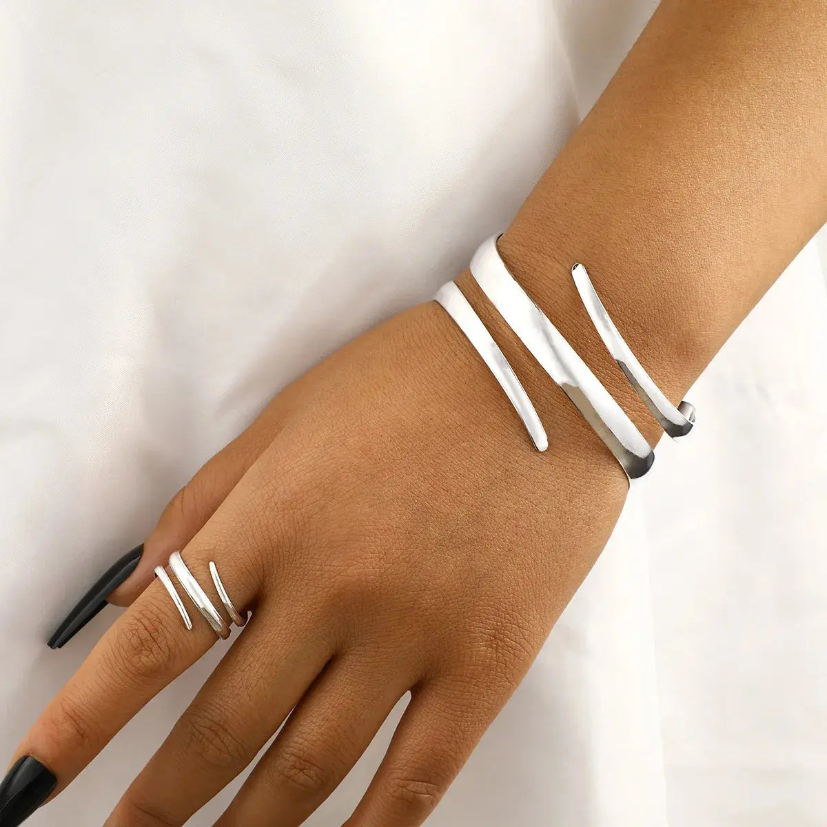 Bracelet and Ring Jewelry Set for Women Gold Color Geometric - USMJ0230 AliExpress-Dropship