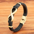 TYO Luxury Genuine Leather Infinity Symbol Men's Bracelet Stainless Steel - USMJ0221 AliExpress-Dropship