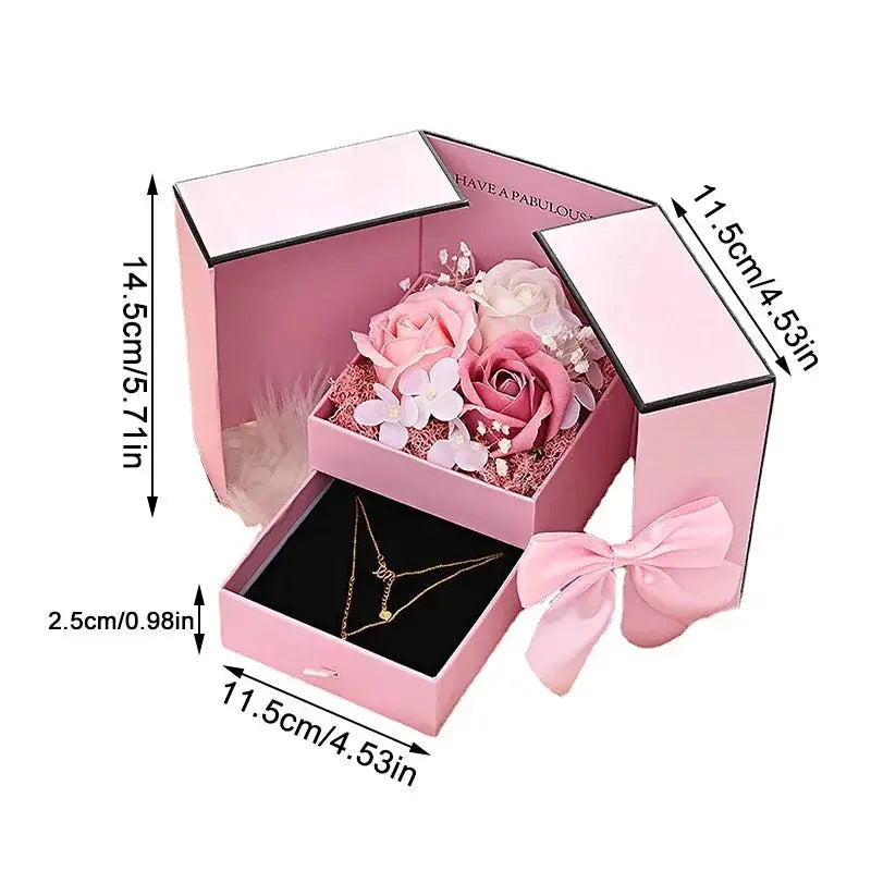 Valentine's Day Double Door Rose Jewelry Gift Box - USMGD0180 AliExpress-Dropship