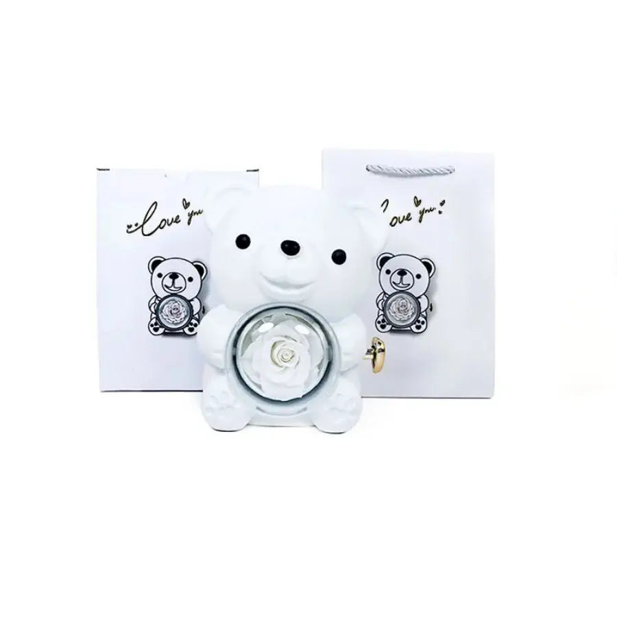 Rose Hug Bear Jewelry Box Preserved Real Rose Gifts for her - USMGD0206 AliExpress-Dropship