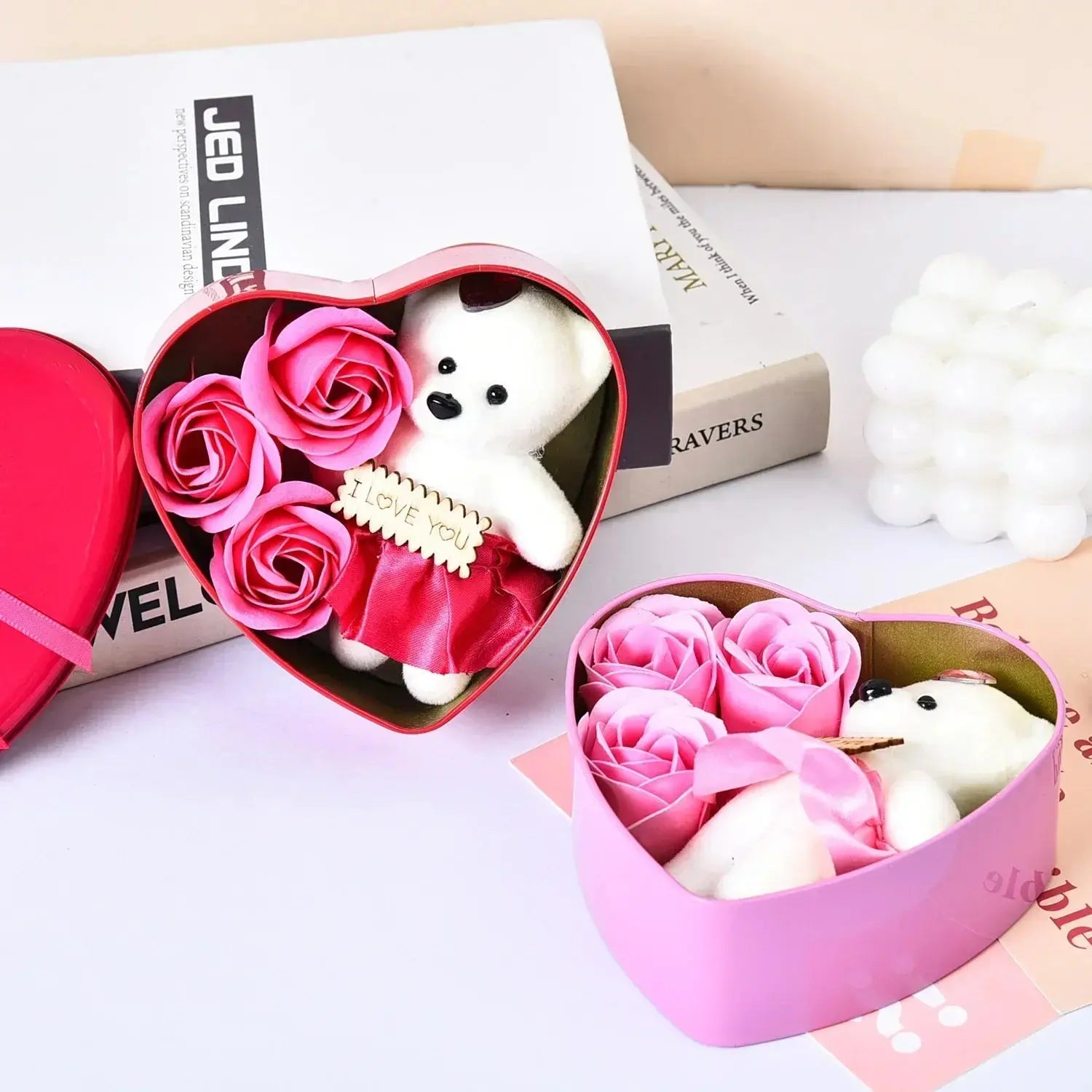 Bear Rose Gift Box Romantic Flower Bear Bouquet Party Decoration - USMGD0195 AliExpress-Dropship