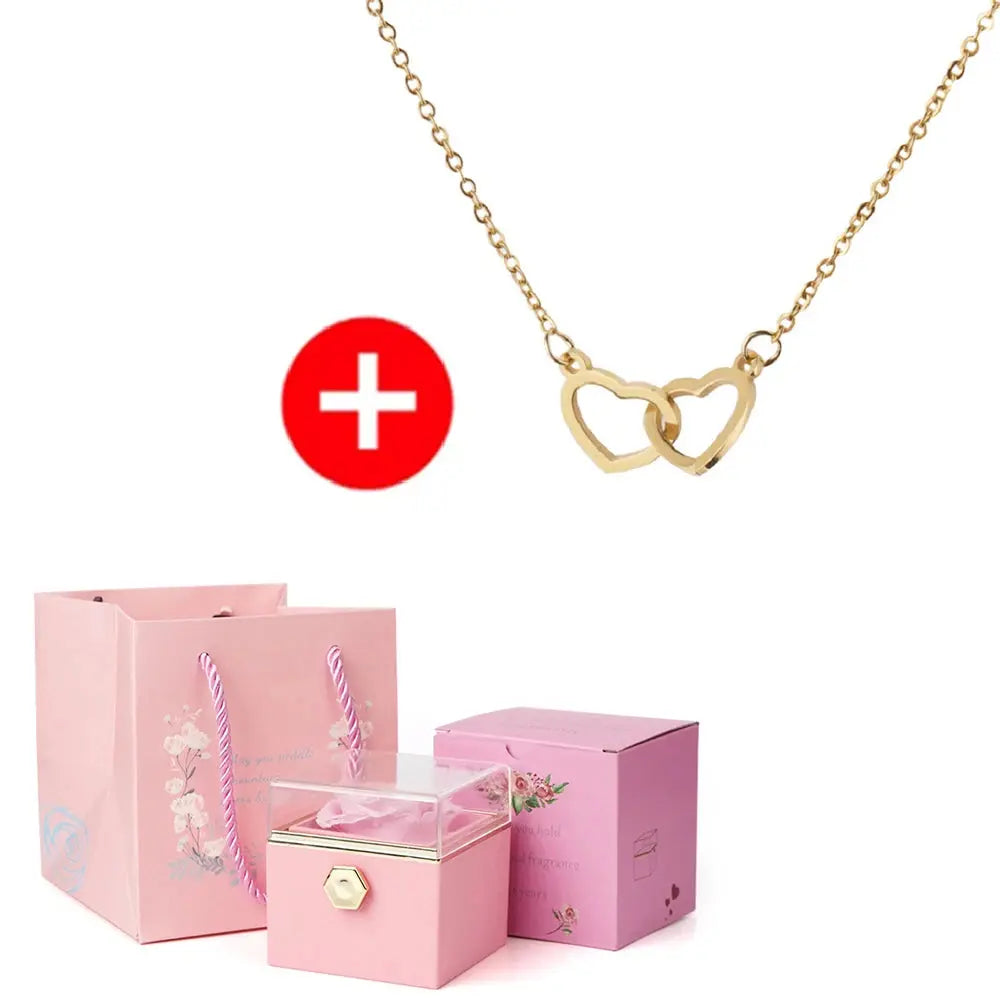 Heart Engraved Name Steel Necklace Eternal Rose Box Wedding Ring Box - USMJ0214 AliExpress-Dropship