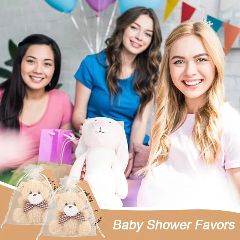 Bear Gift, include 5 Mini Bear,5 Organza Bag,5 Thank You Card for Baby - USMGD0270 AliExpress-Dropship