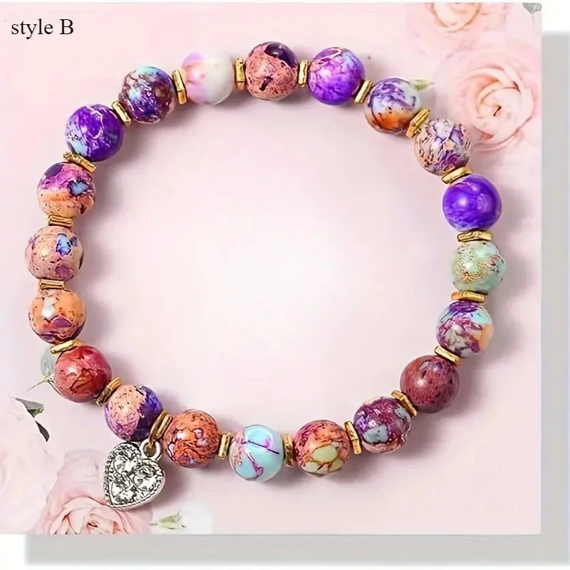 Gifts Jewelry Diamond-Encrusted Heart Design Pink Zebra Elastic Bracelet - USMJ0213 AliExpress-Dropship