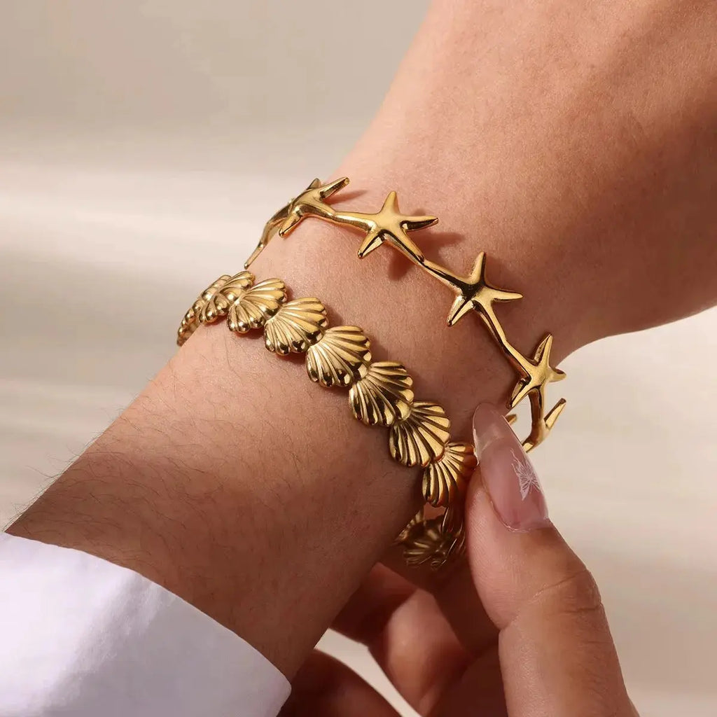 Shell Cuff Bracelets Gold Color Bracelet Bangles Luxury Brands -USMJ0264 AliExpress-Dropship