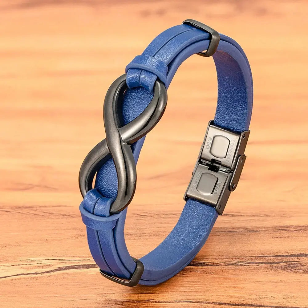 TYO Luxury Genuine Leather Infinity Symbol Men's Bracelet Stainless Steel - USMJ0221 AliExpress-Dropship