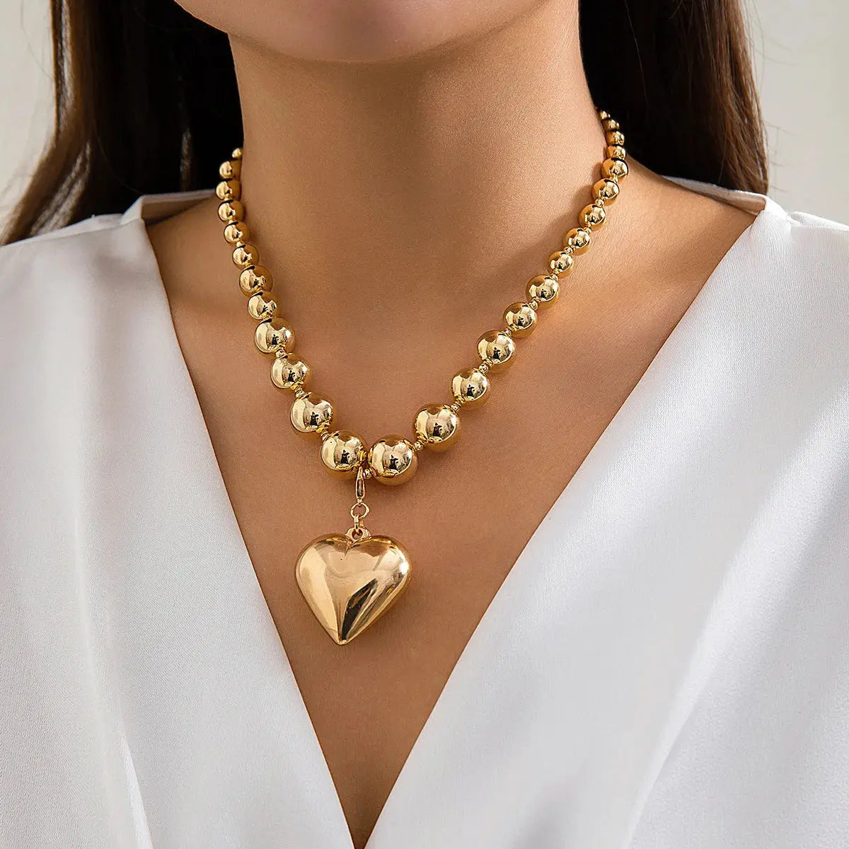 Heart Pendant Necklace for Women Trendy Choker Collar - USMJ0274 AliExpress-Dropship