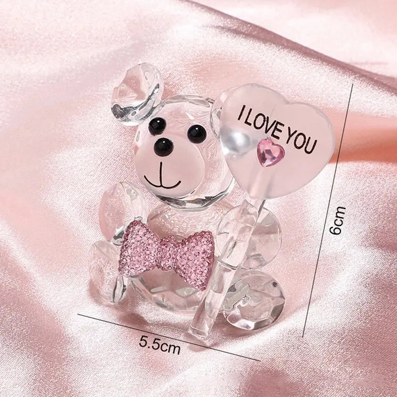 Gift I Love You Crystal Bear Artificial Rose Flowers - USMGD0184 AliExpress-Dropship