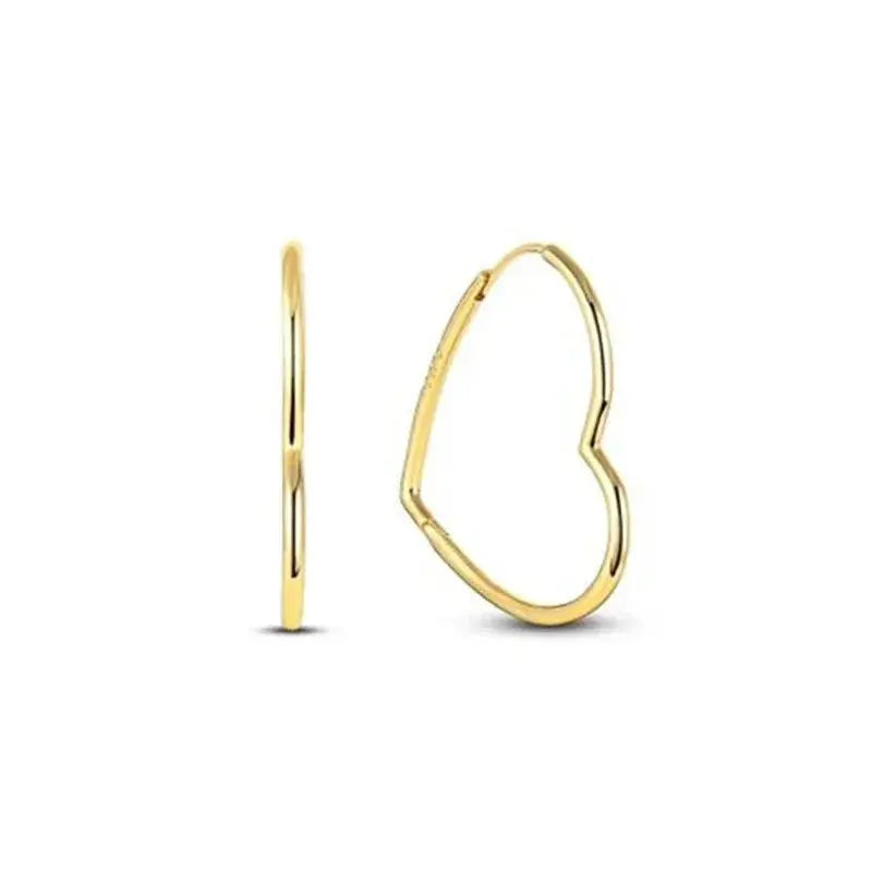 Party Gifts 925 Sterling Silver Gold Color Sparkling Round Heart Earrings - USMJ0200 AliExpress-Dropship