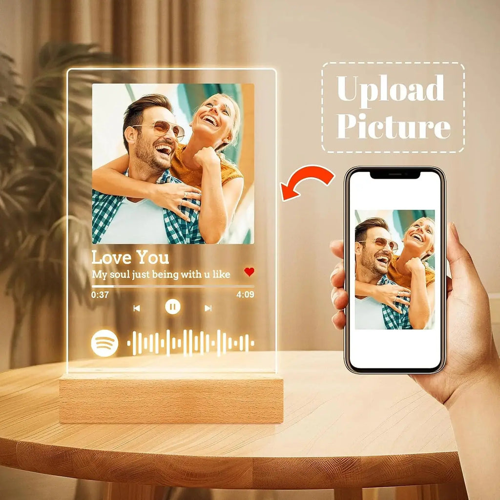 Spotify Music Plaque Gifts for Personalized Acrylic Photo Frame Lamp Couple - USMGD0202 AliExpress-Dropship