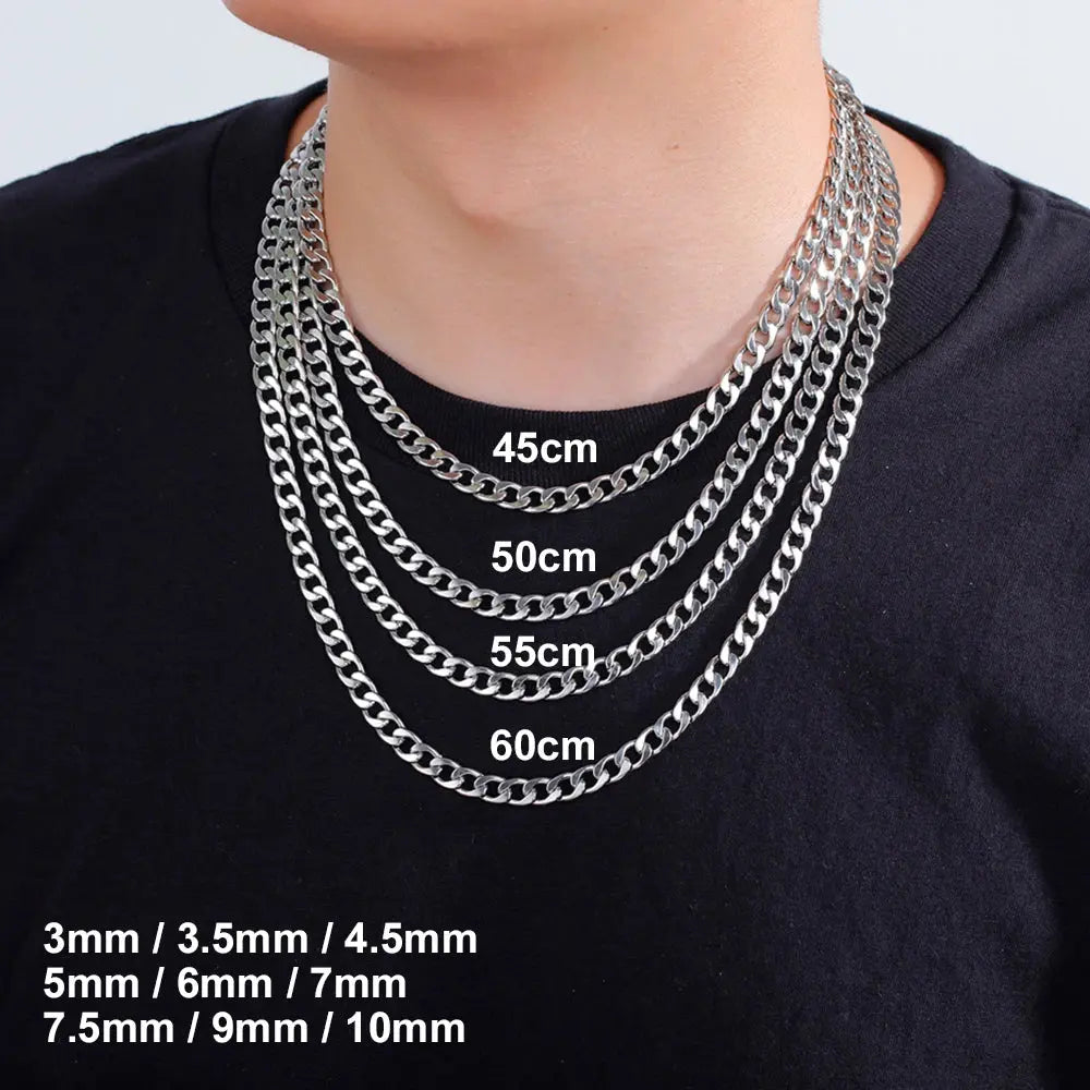 Cuban Chain Stainless Steel Necklaces for Men - USMJ0224 AliExpress-Dropship