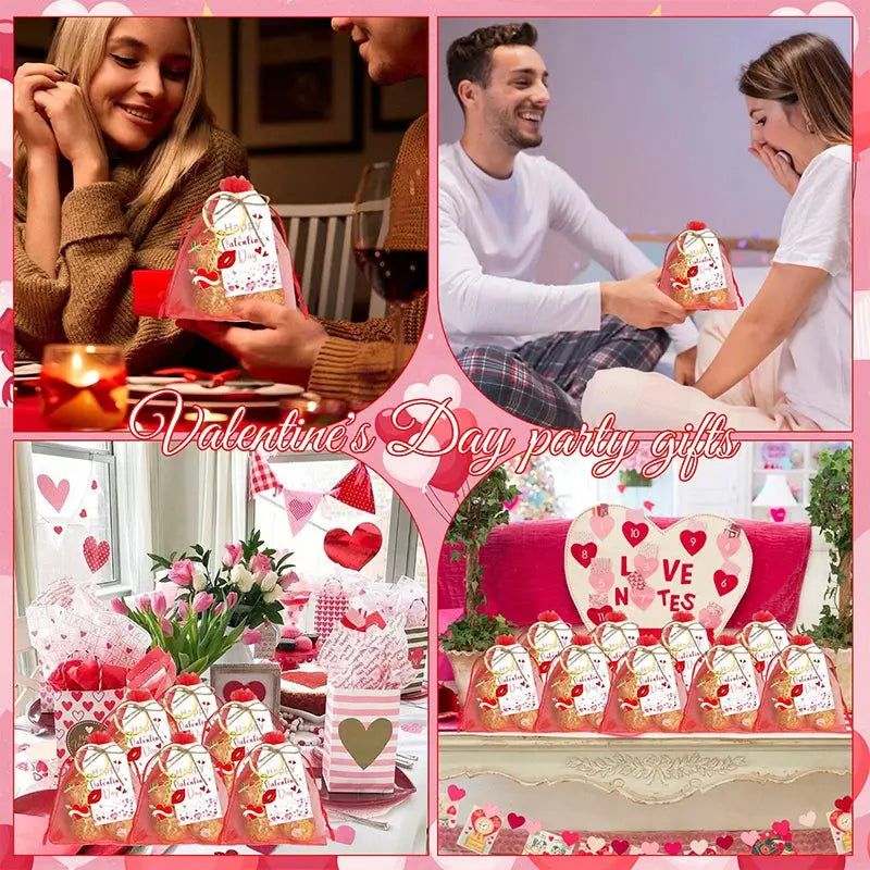 6pcs Heart Keychains with Cards Organza Bags - USMGD0192 AliExpress-Dropship