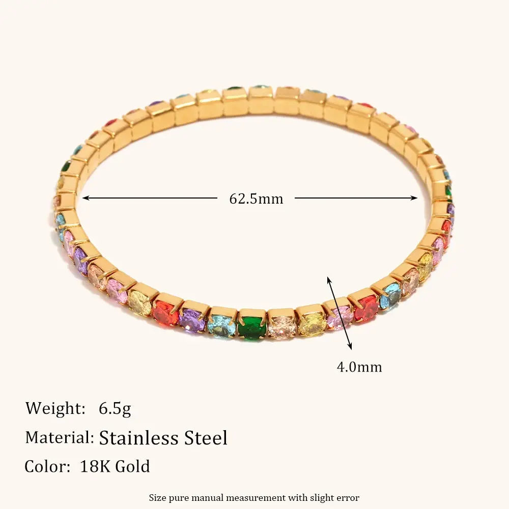 La.Muses Elastic Cubic Zirconia Stainless Steel Woman's Bracelet - USMJ0275 AliExpress-Dropship