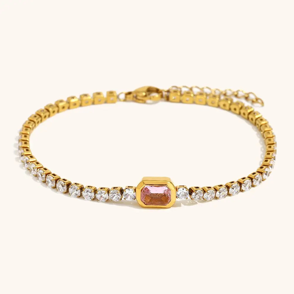 La.Muses Elastic Cubic Zirconia Stainless Steel Woman's Bracelet - USMJ0275 AliExpress-Dropship