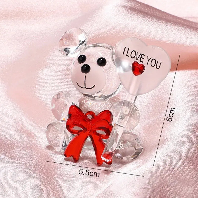 Gift I Love You Crystal Bear Artificial Rose Flowers - USMGD0184 AliExpress-Dropship