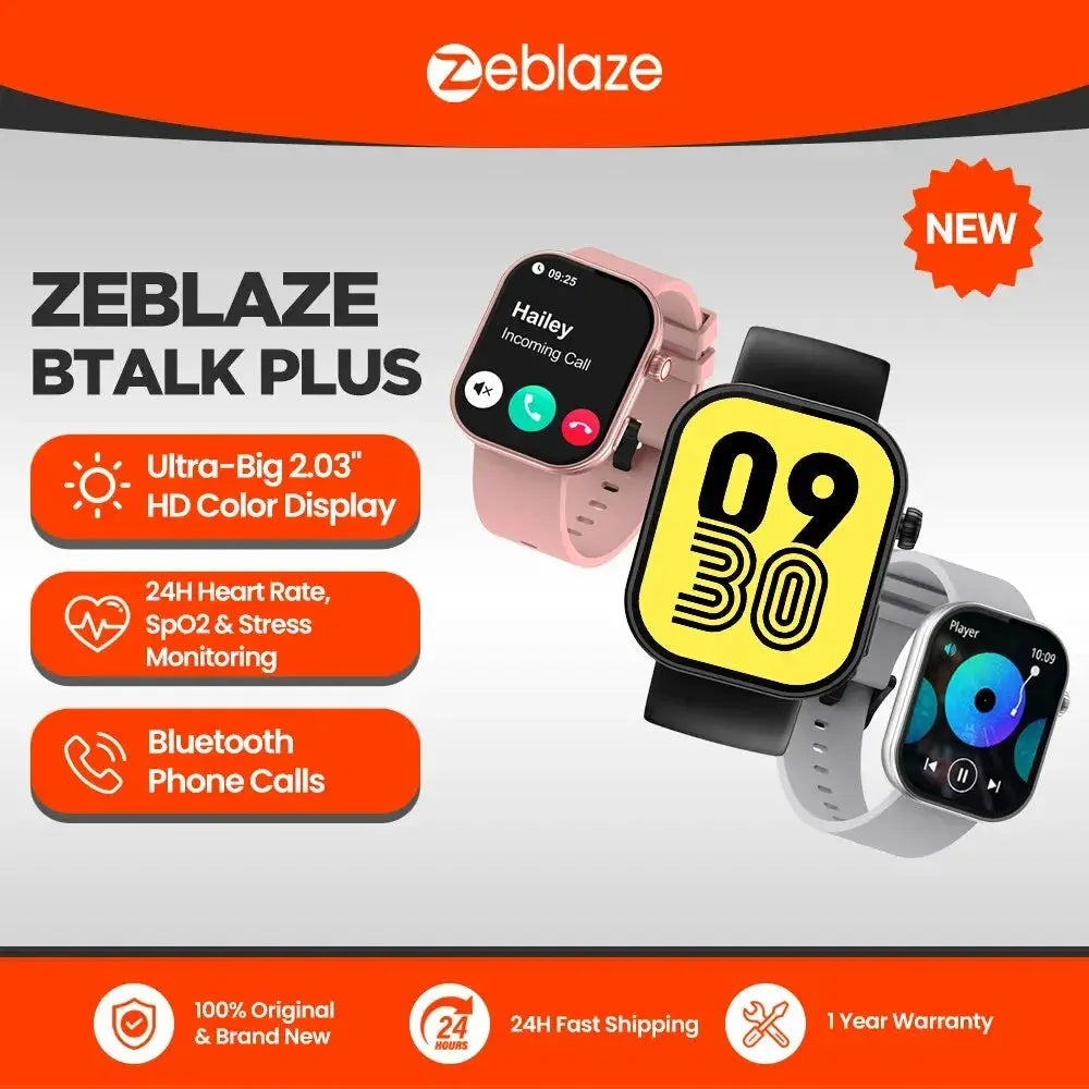 New Zeblaze Btalk Plus Voice Calling Smartwatch 2.03'' HD Color - USMW0279 AliExpress