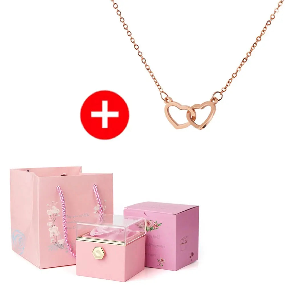 Heart Engraved Name Steel Necklace Eternal Rose Box Wedding Ring Box - USMJ0214 AliExpress-Dropship