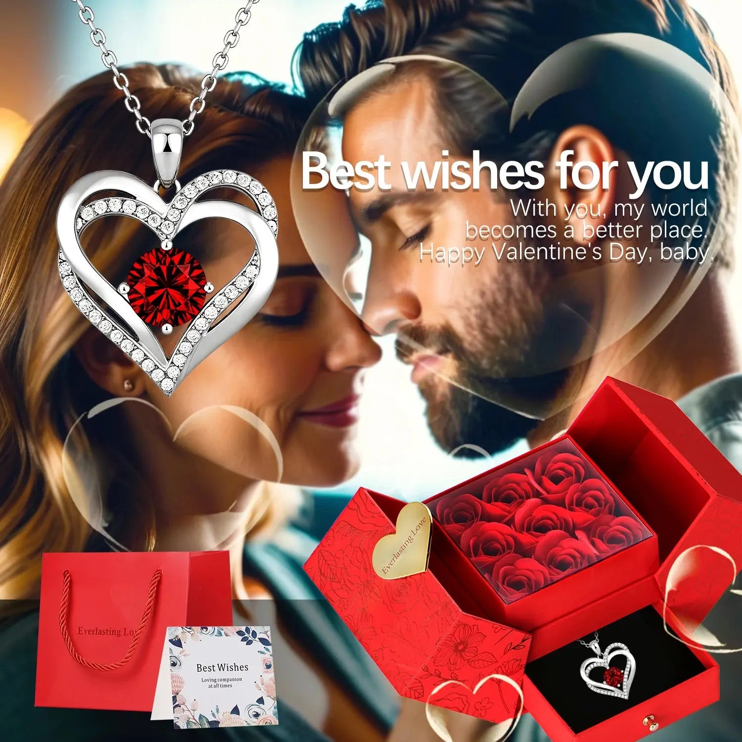 Elegant Rose Jewelry Gift Set with Necklace - Present for Her - USMJ0205 AliExpress-Dropship