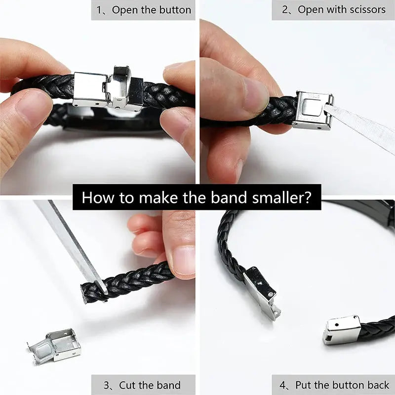 Stainless Steel Woven Twisted Leather Bracelet with Card Gifts - USMGD0268 AliExpress-Dropship