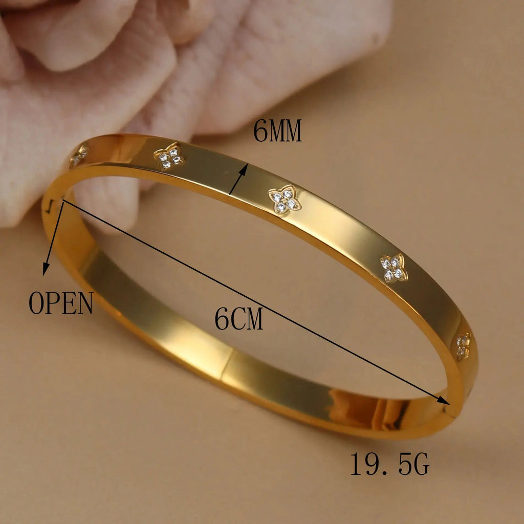 New Opal, Crystal Stainless Steel Bracelet Party Pair Bangles - USMJ0263 AliExpress-Dropship