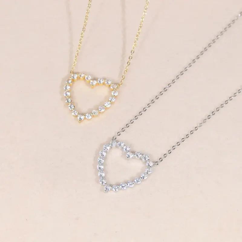 Fashion Jewelry for Girlfriend Iced Out Hollow Heart Pendant Necklace - USMJ0197 AliExpress-Dropship