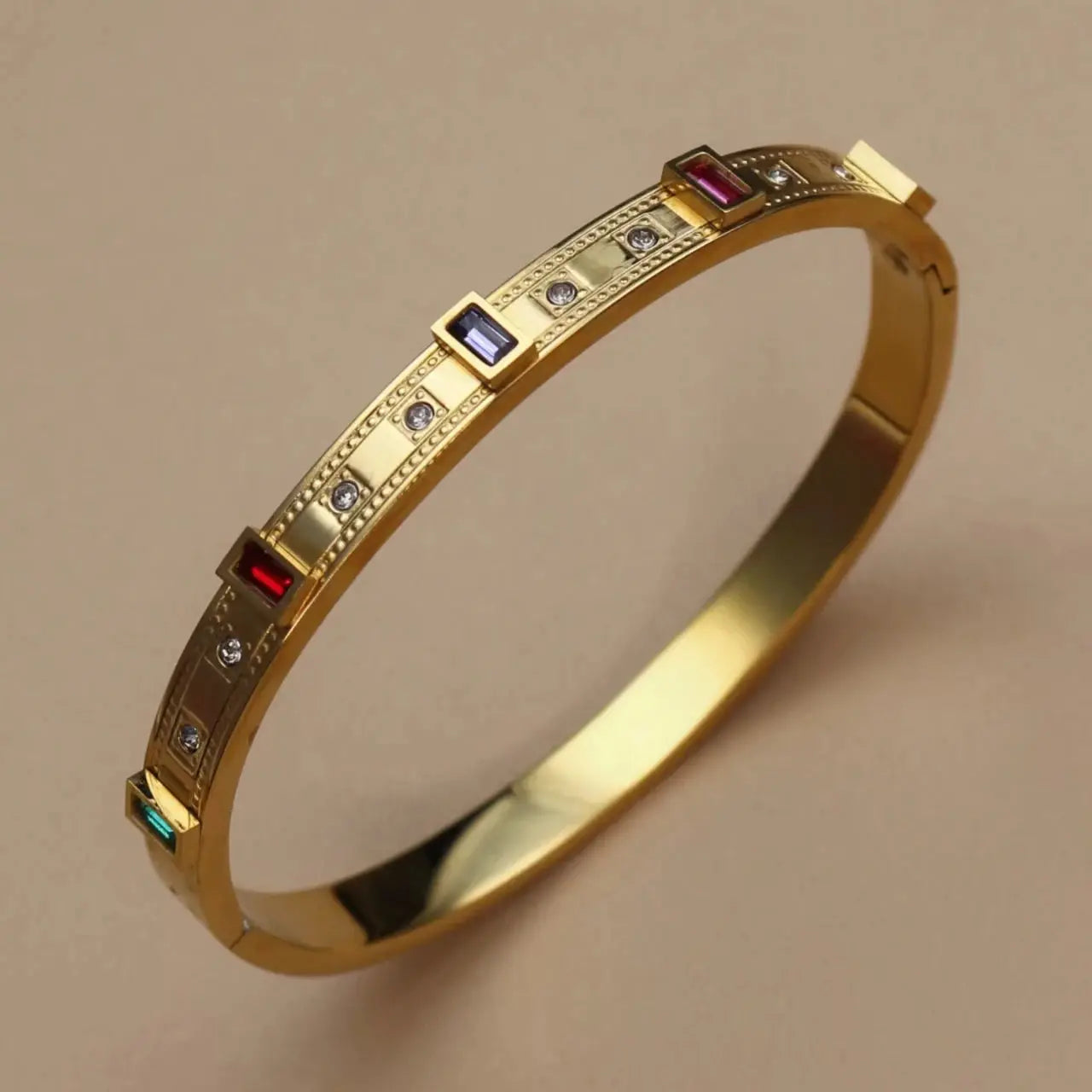 Colored Zircon Stainless Steel Gold Color Stacking Bracelet - USMJ0269 AliExpress-Dropship