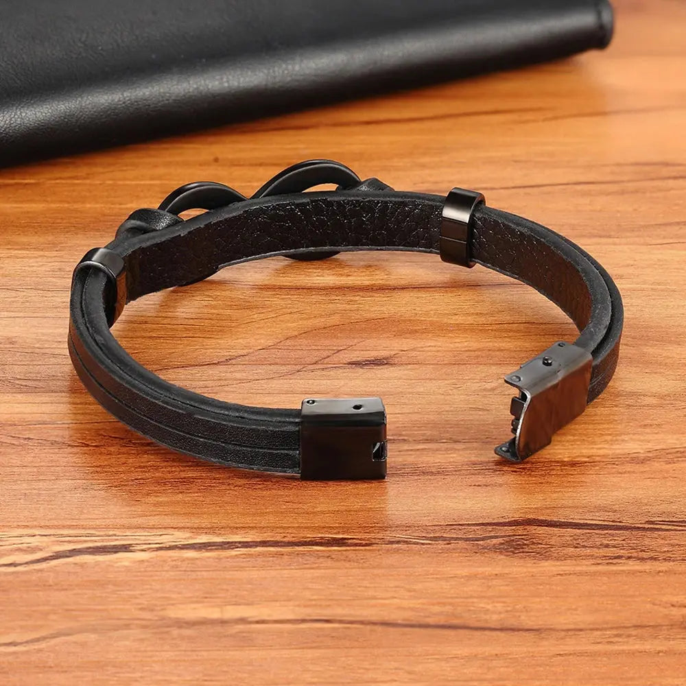 TYO Luxury Genuine Leather Infinity Symbol Men's Bracelet Stainless Steel - USMJ0221 AliExpress-Dropship