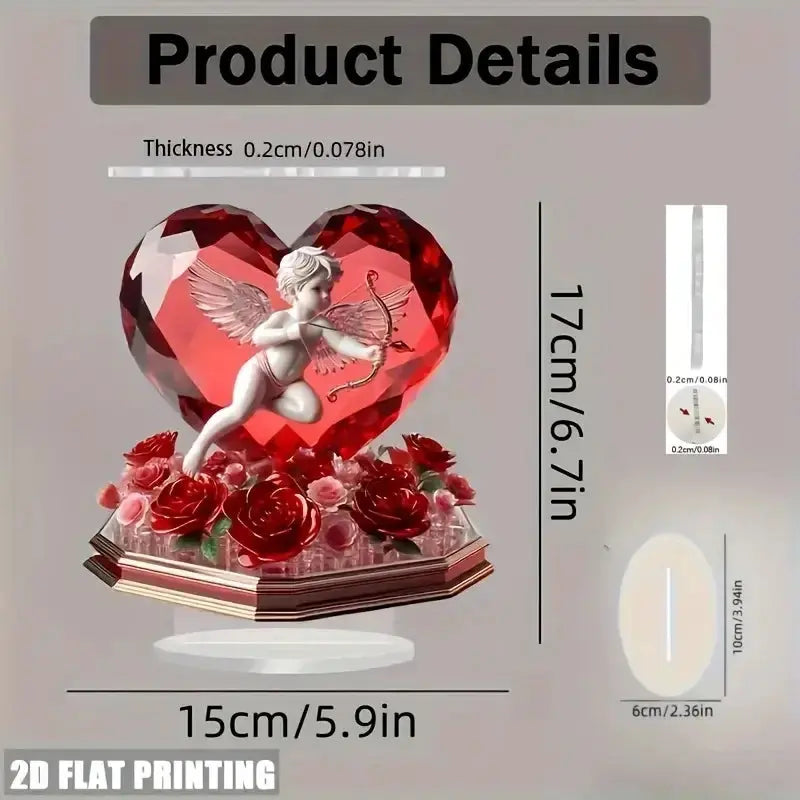 Cupid and Rose Heart Decoration, Red Flower - USMGD0257 AliExpress-Dropship