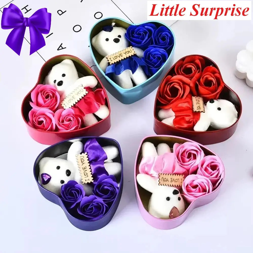 Bear Rose Gift Box Romantic Flower Bear Bouquet Party Decoration - USMGD0195 AliExpress-Dropship