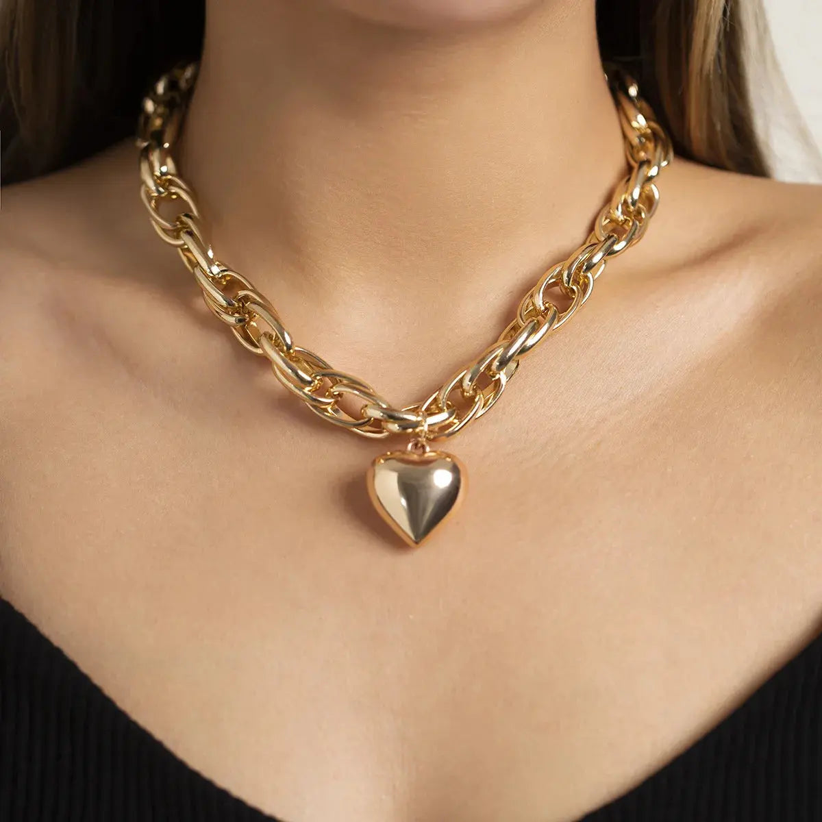 Heart Pendant Necklace for Women Trendy Choker Collar - USMJ0274 AliExpress-Dropship