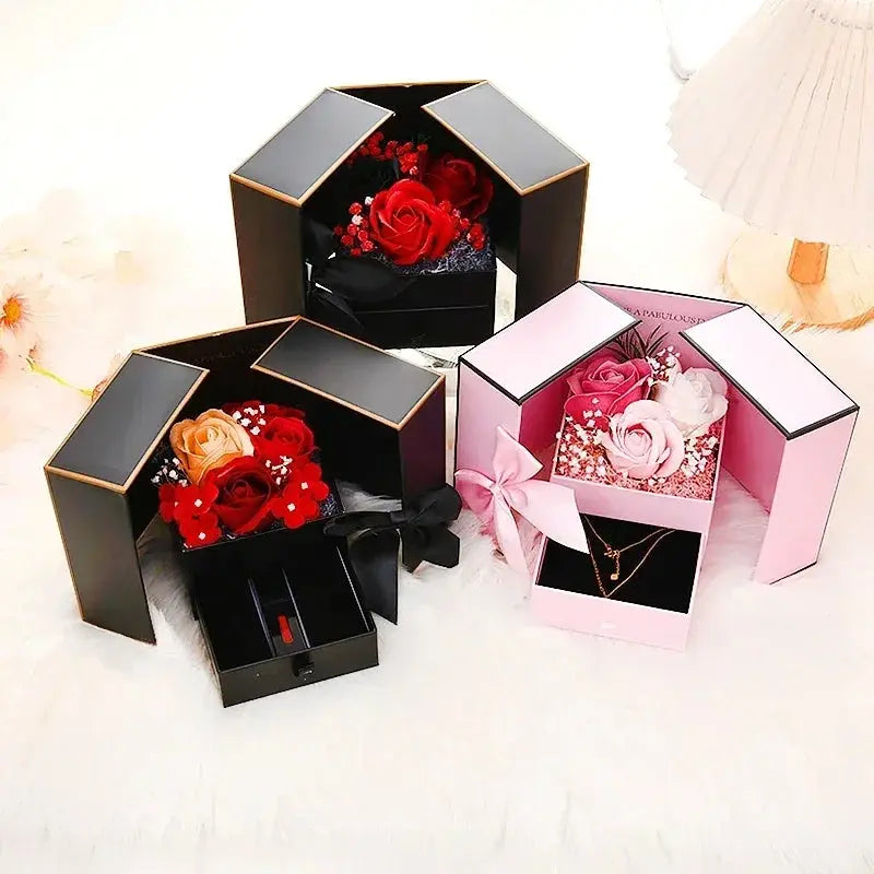 Valentine's Day Double Door Rose Jewelry Gift Box - USMGD0180 AliExpress-Dropship