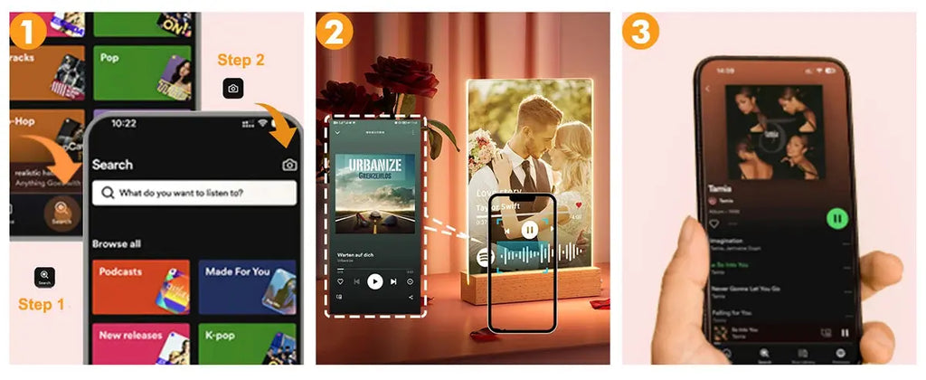 Spotify Music Plaque Gifts for Personalized Acrylic Photo Frame Lamp Couple - USMGD0202 AliExpress-Dropship