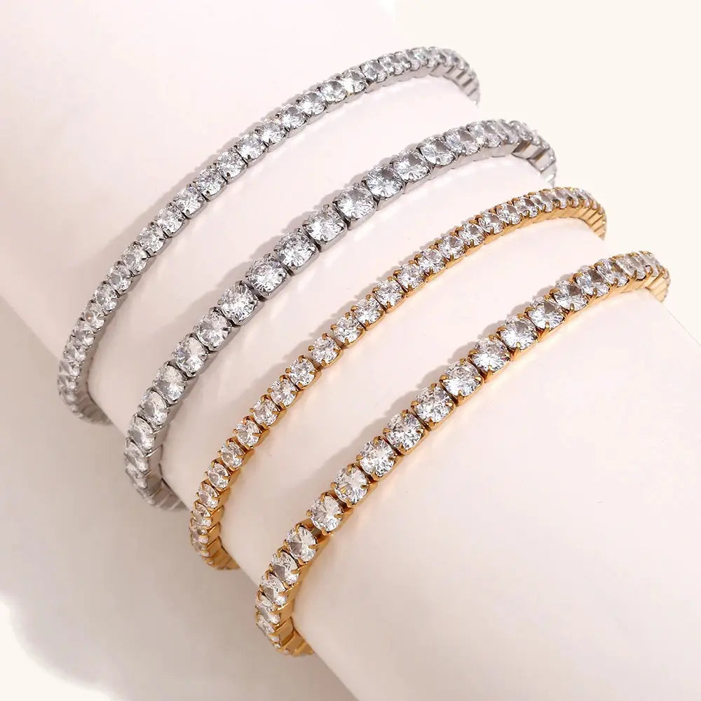 La.Muses Elastic Cubic Zirconia Stainless Steel Woman's Bracelet - USMJ0275 AliExpress-Dropship