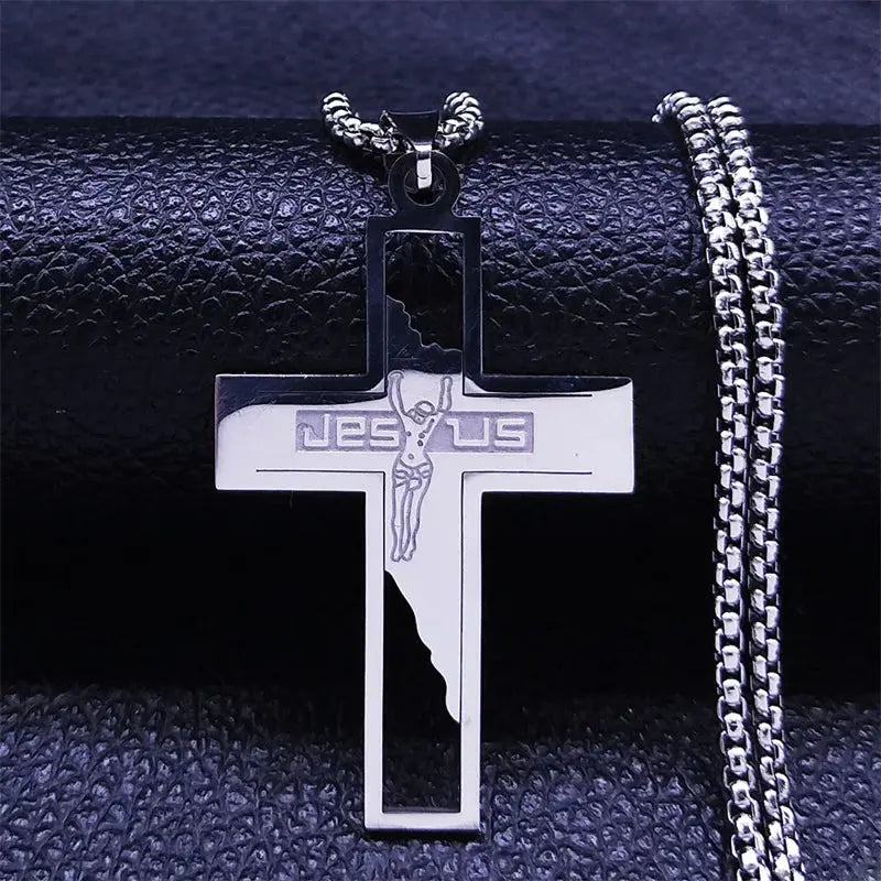 Cross Stainless Steel Choker Necklace for Man Gold Color - USMJ0223 AliExpress-Dropship