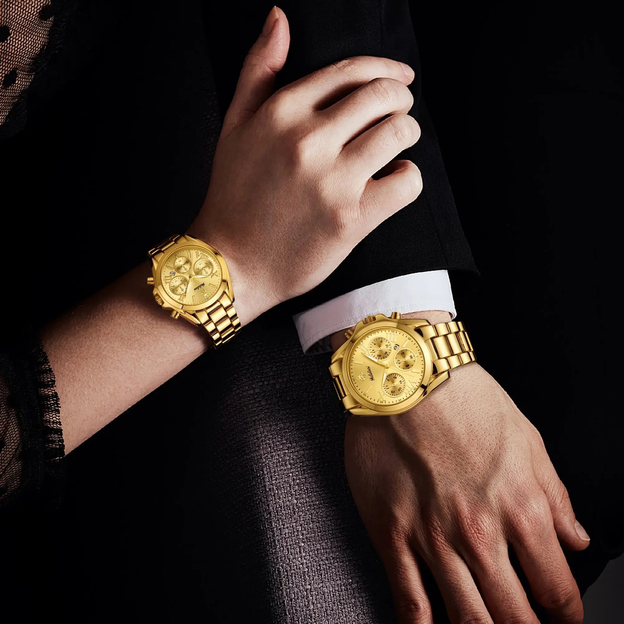Gold Luxury Couple Watch Box Watch Remover Vacuum Plating - USMJ0253 AliExpress-Dropship