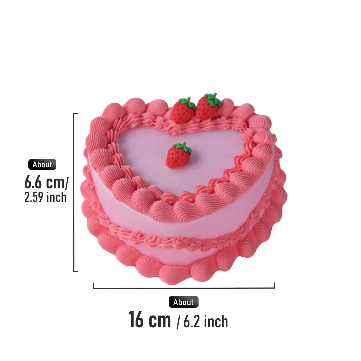 Simulation Heart Shaped Cake Jewelry Box Fake Cream Cake Model - USMGD0187 AliExpress-Dropship