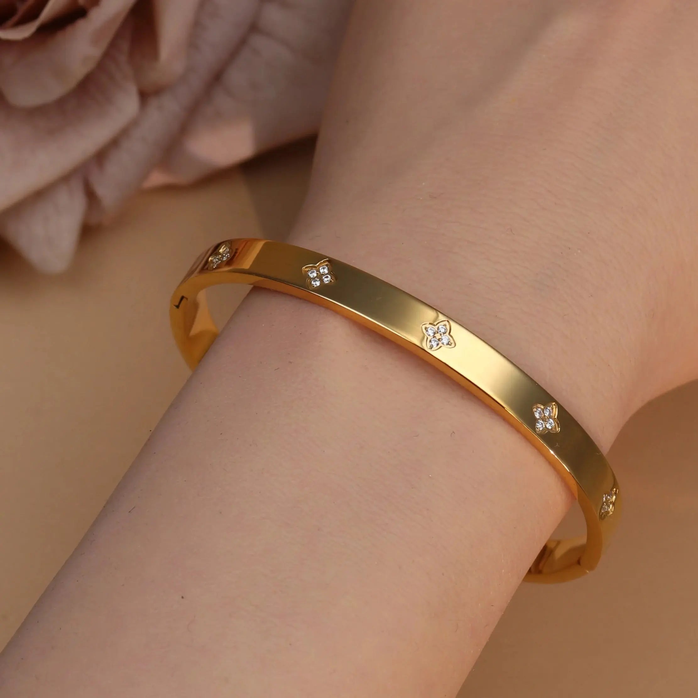 New Opal, Crystal Stainless Steel Bracelet Party Pair Bangles - USMJ0263 AliExpress-Dropship