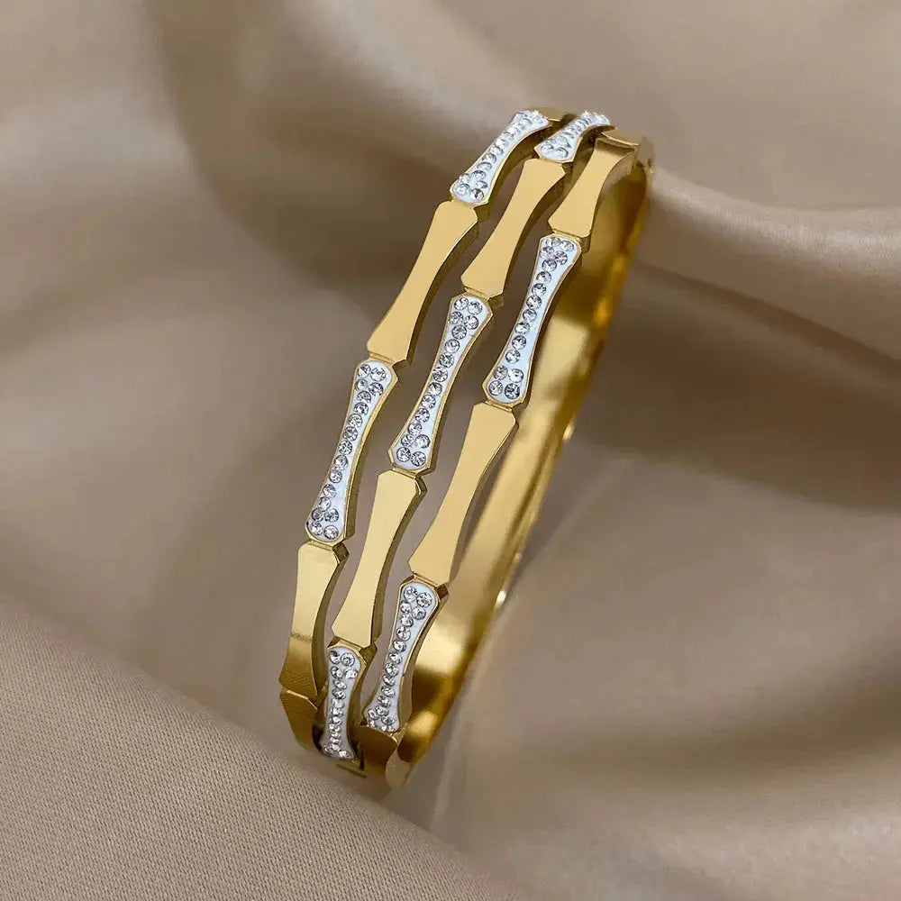 Cuff Bracelet for Women Men's Gold Silver Color - USMP0218 AliExpress-Dropship