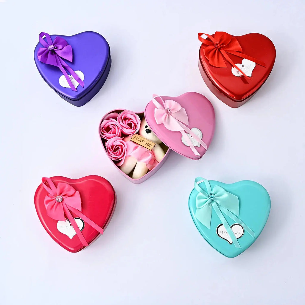 I Love You Gifts - Bear with Artificial Rose Teddy Bear Gift Box - USMGD0209 AliExpress-Dropship