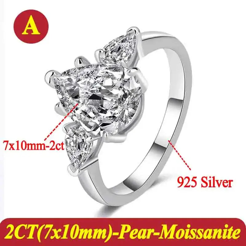 Pear Moissanite Rings for Women Original - USMJ0246 AliExpress-Dropship