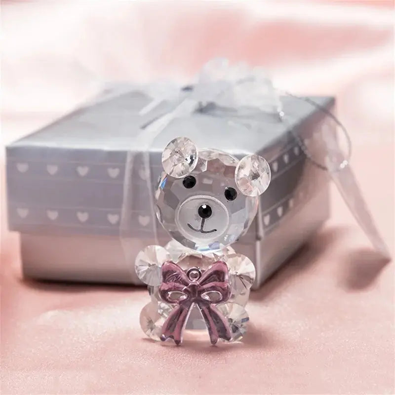 Valentines Day Gift I Love You Crystal Bear Glass Artificial Rose Flowers - USMGD0189 AliExpress-Dropship